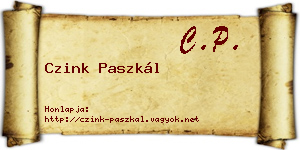 Czink Paszkál névjegykártya